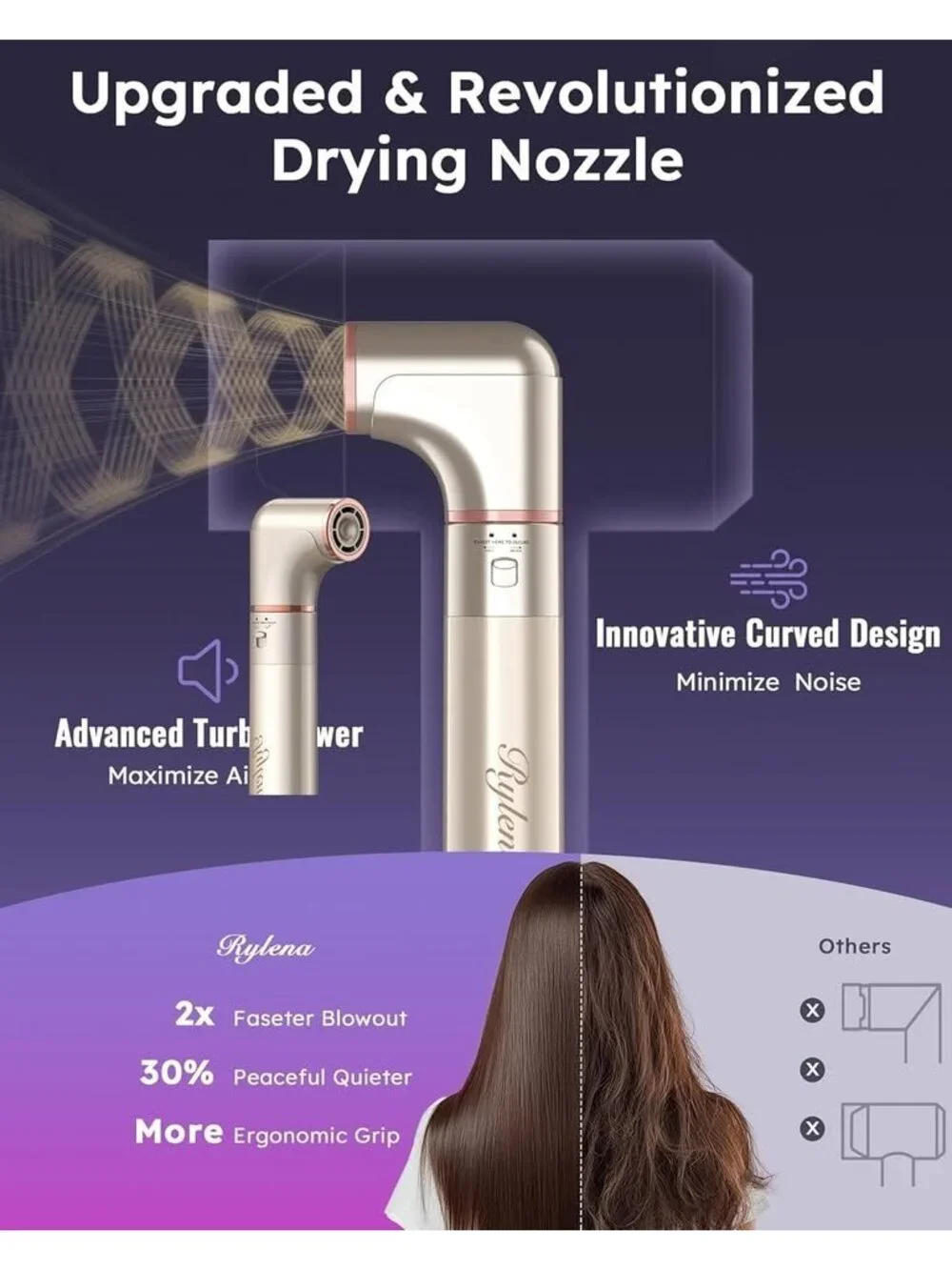 NEW 8-in-1 Air Styler Hair Dryer Brush w Auto-Wrap Curlers No Heat Damage